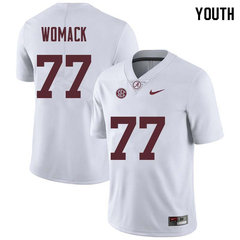 Alabama Crimson Tide Youth Matt Womack #77 White NCAA Nike Authentic Stitched College Football Jersey RX16R07OD